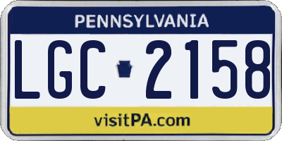 PA license plate LGC2158
