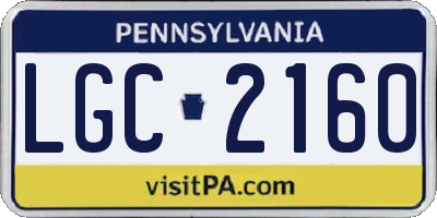 PA license plate LGC2160