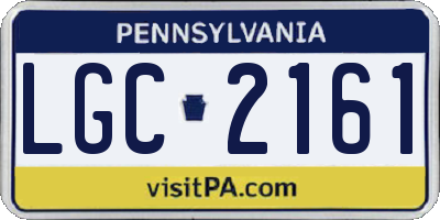PA license plate LGC2161