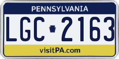 PA license plate LGC2163