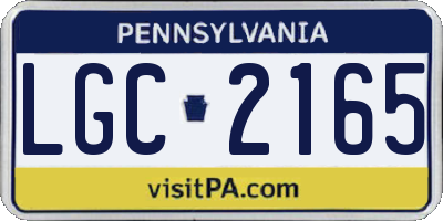 PA license plate LGC2165