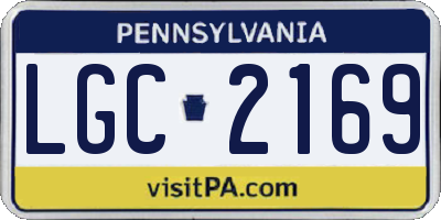 PA license plate LGC2169