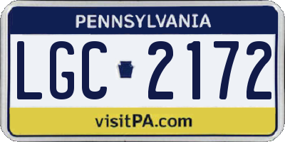 PA license plate LGC2172