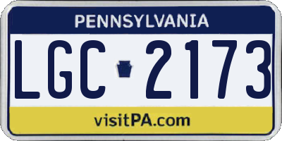 PA license plate LGC2173
