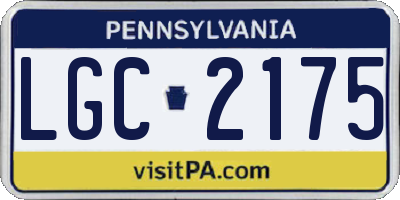PA license plate LGC2175