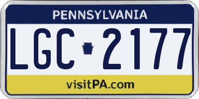 PA license plate LGC2177