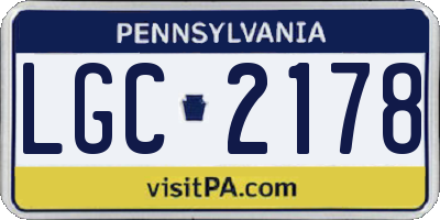PA license plate LGC2178