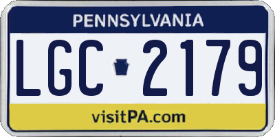 PA license plate LGC2179