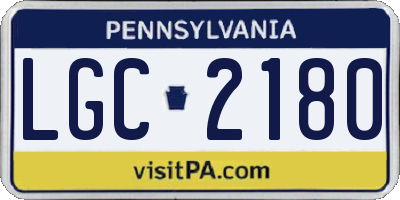 PA license plate LGC2180