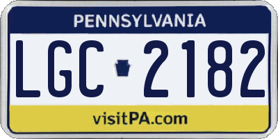 PA license plate LGC2182