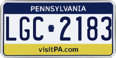 PA license plate LGC2183