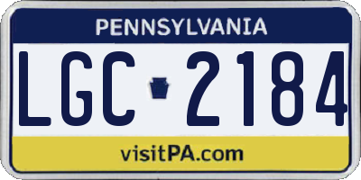PA license plate LGC2184
