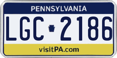 PA license plate LGC2186
