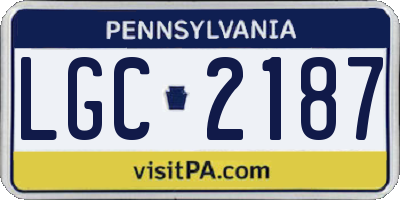 PA license plate LGC2187