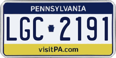 PA license plate LGC2191