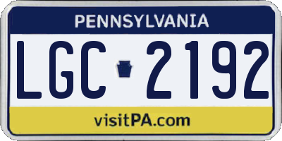 PA license plate LGC2192
