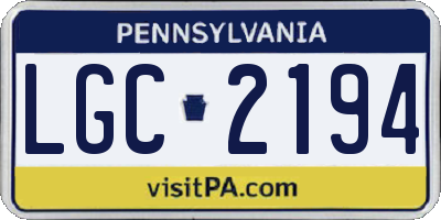 PA license plate LGC2194