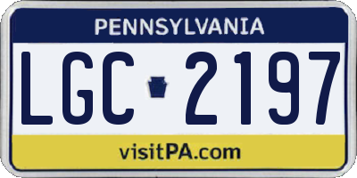PA license plate LGC2197