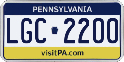 PA license plate LGC2200