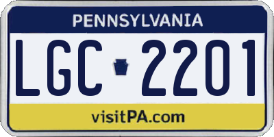 PA license plate LGC2201