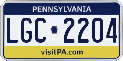 PA license plate LGC2204