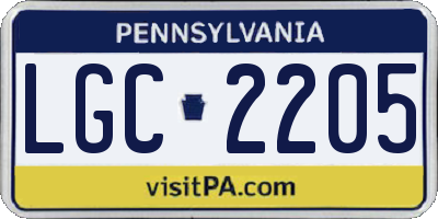 PA license plate LGC2205
