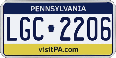 PA license plate LGC2206