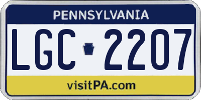PA license plate LGC2207