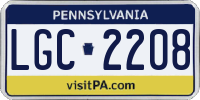 PA license plate LGC2208