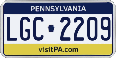 PA license plate LGC2209