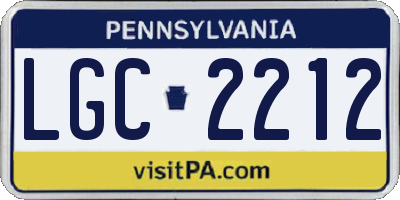 PA license plate LGC2212