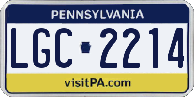 PA license plate LGC2214