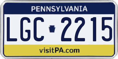 PA license plate LGC2215