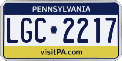 PA license plate LGC2217