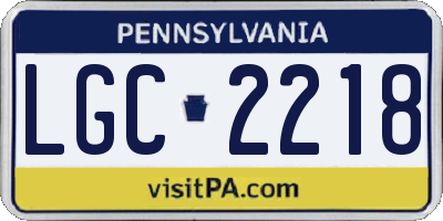 PA license plate LGC2218