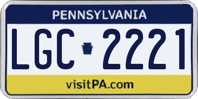 PA license plate LGC2221