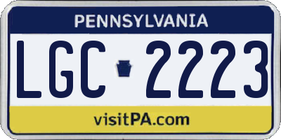 PA license plate LGC2223