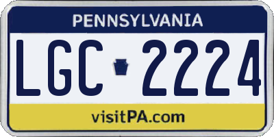 PA license plate LGC2224