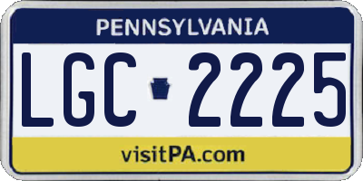 PA license plate LGC2225