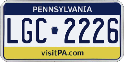 PA license plate LGC2226