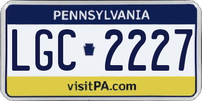 PA license plate LGC2227