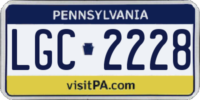 PA license plate LGC2228