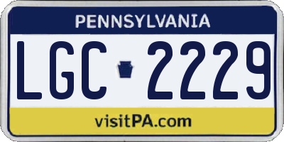 PA license plate LGC2229