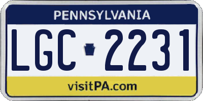 PA license plate LGC2231