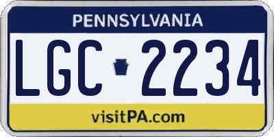 PA license plate LGC2234