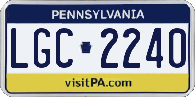 PA license plate LGC2240