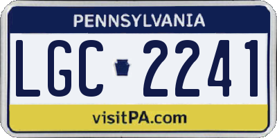 PA license plate LGC2241