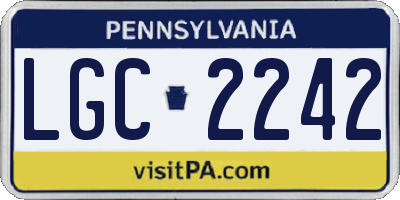 PA license plate LGC2242