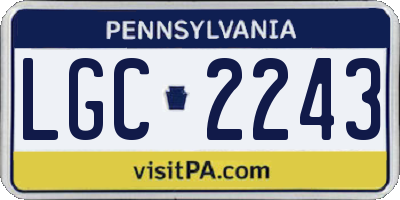 PA license plate LGC2243