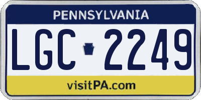 PA license plate LGC2249